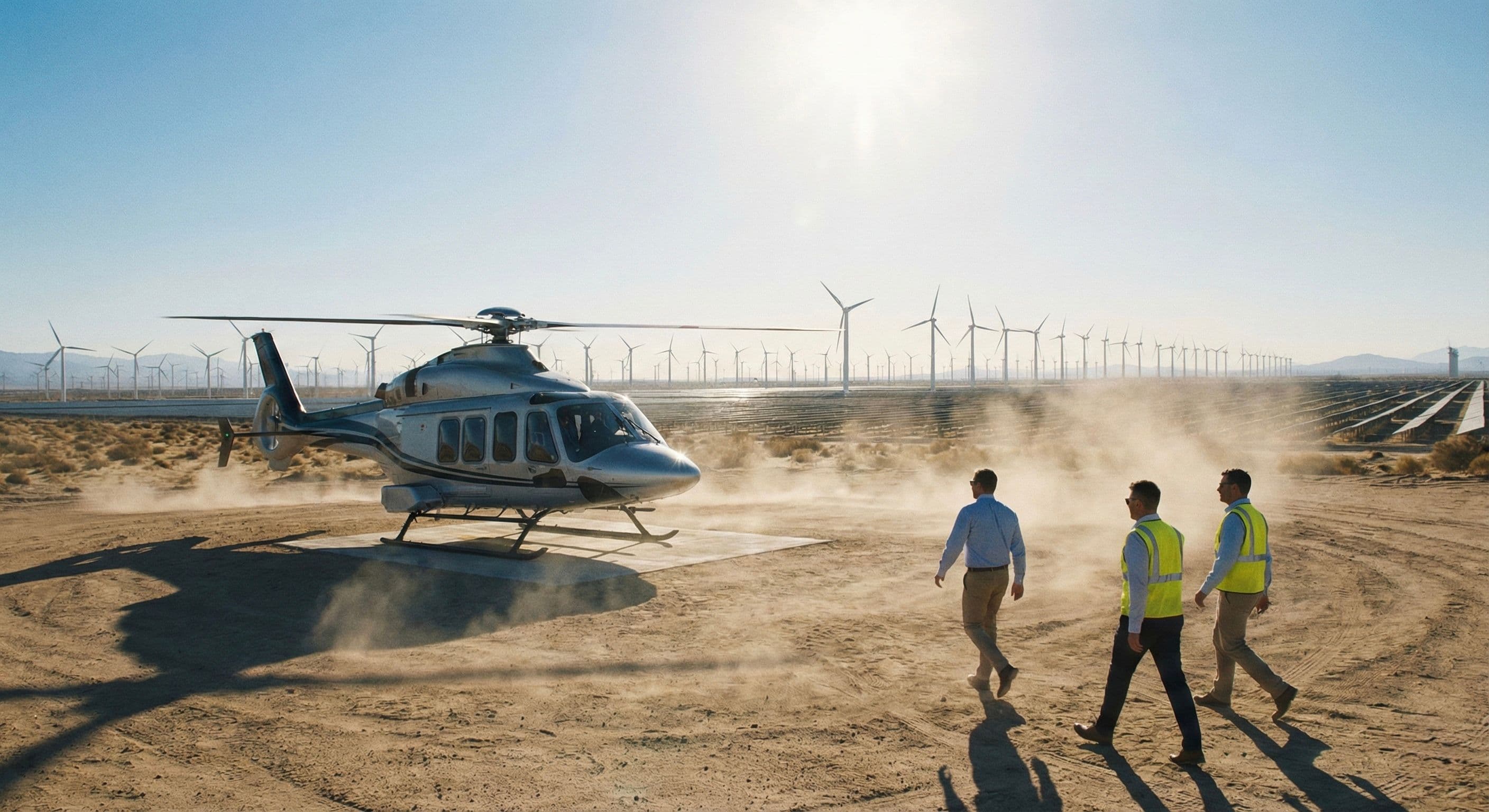 Helicopter hire services for business operations and private helicopter charter in remote location